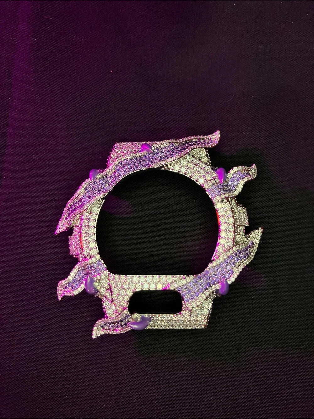 G-Shock Moissanite Iced-Out Bezel - Silver and Purple(DW-6900)